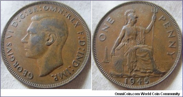 1945 penny in fine