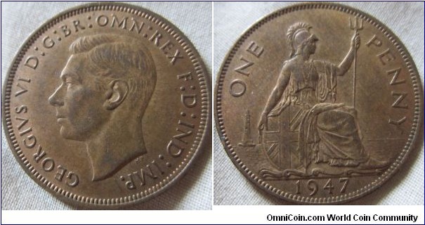 1947 penny EF