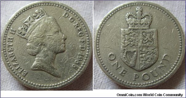 1988 £1, usual worn grade