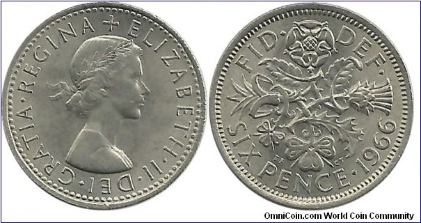 U.Kingdom 6 Pence 1966