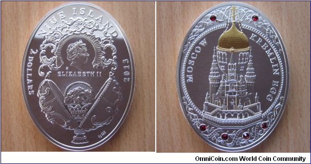2 Dollars - Kremlin egg - 56.56 g Ag .925 Proof (with crystals) - mintage 7,000