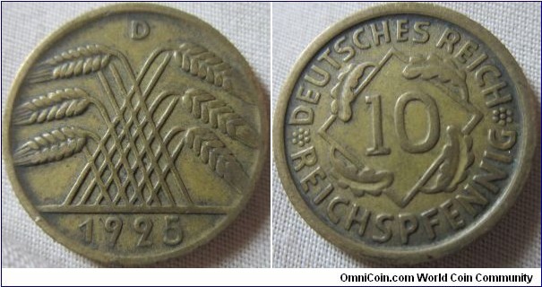 1925 D 10 pfennig Fine
