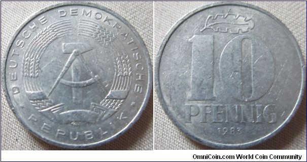 1983 10 Pfennig, East Germany