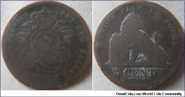 nearly unidentifable date 2 centimes from belgium, hard to tell the second last numeral, but ends in 4.