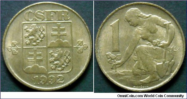 Czech and Slovak Federative Republic 
1 koruna.
1992