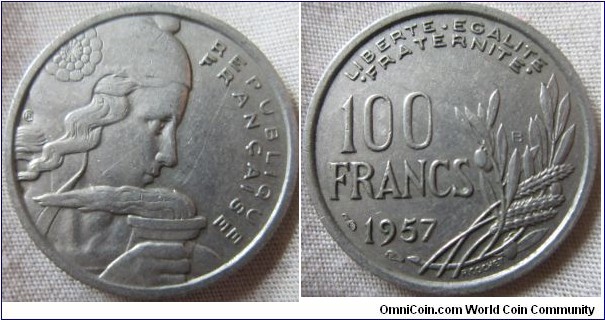 1957 B 100 franc
