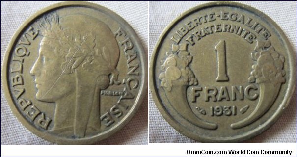 1931 1 franc VF