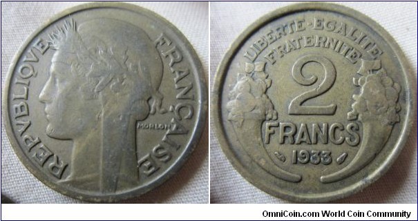 1933 2 franc Fine
