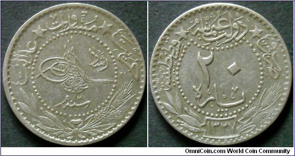 Ottoman Empire 20 para. 1327 (2)