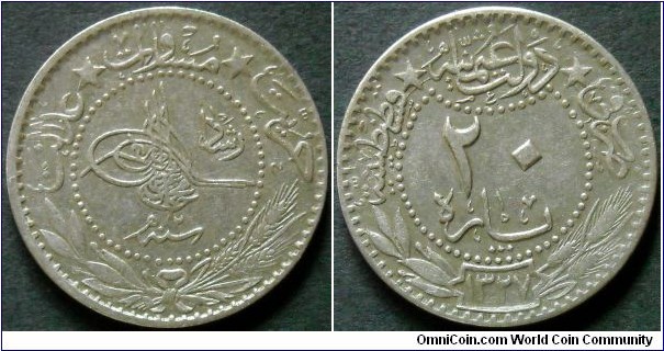 Ottoman Empire 20 para. 1327 (2)