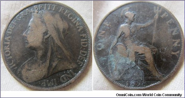 1898 penny, fair grade