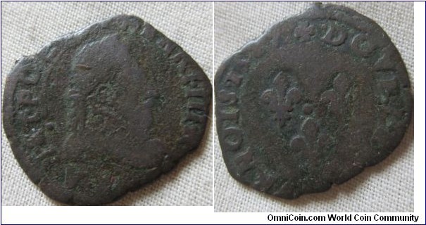 1587 Double tournois, Dijon mint 145,440 minted