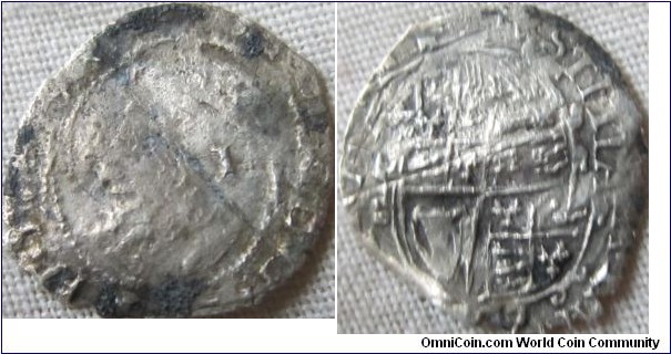 low grade charlses I halfgroat, obverse weak strike, mintmark possibly crown