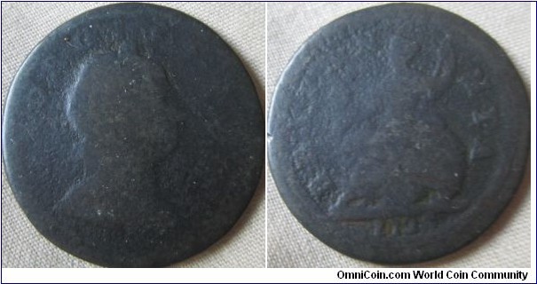 1722 halfpenny, low grade