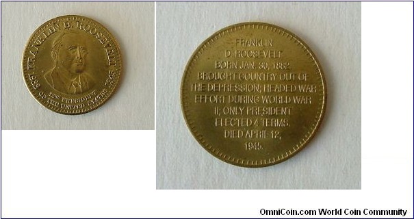 Coin honoring Franklin Roosevelt