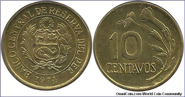 Peru 10 Centavos 1974