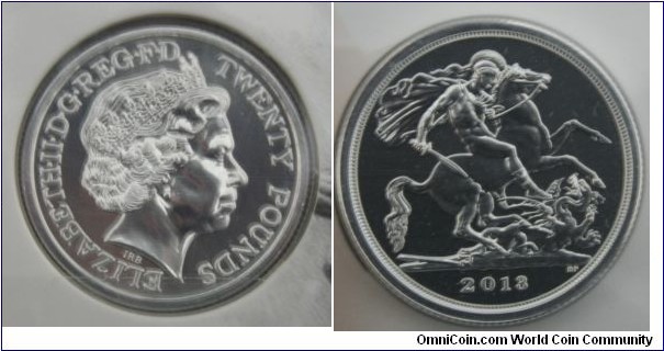 First UK £20 coin silver