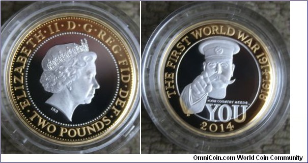 Outbreak of WWI commemorative £2 silver proof