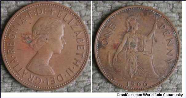 Penny, with carbon spots on reverse