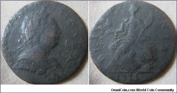 1771 over 0 or 1774 counterfiet halfpenny