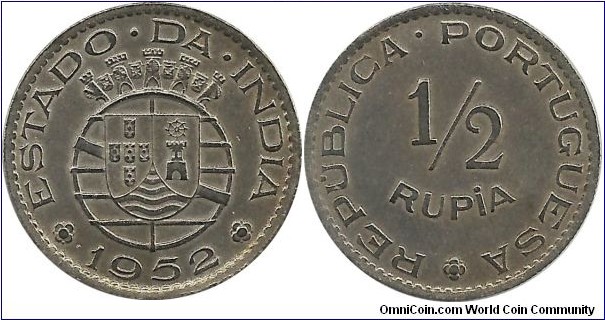 India-Portuguesa ½ Rupia 1952