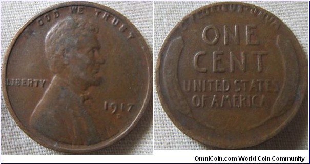 fine grade 1917 D
cent