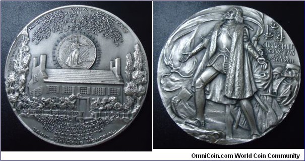 1961 USA Augustus Saint-Gaudens Medal. Silver: 76MM./7.17 oz.
Tovio Johnson's Coin Designer Medal Series #1 of 6 Rare Silver Medals.  Issue #1520

