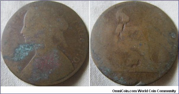 low grade 1861 penny 4+D