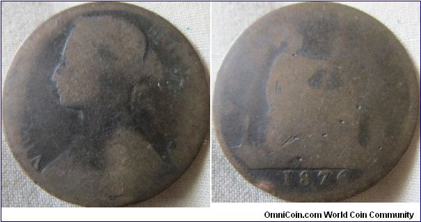 1876H penny 8+J, scarcer wider date variaty