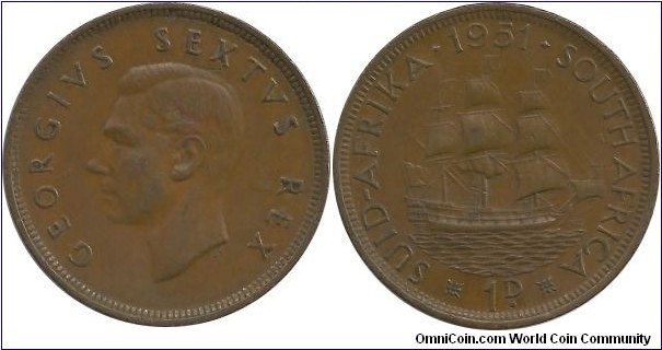 SouthAfrica 1 Penny 1951