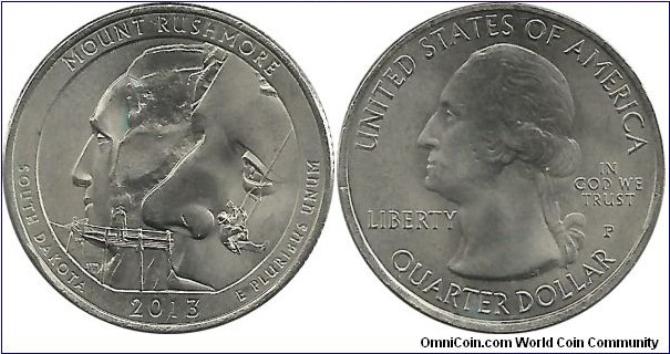 USA Quarter Dollar 2013P-Mount Rushmore