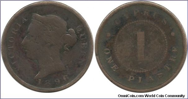 Cyprus-British 1 Piastre 1896
