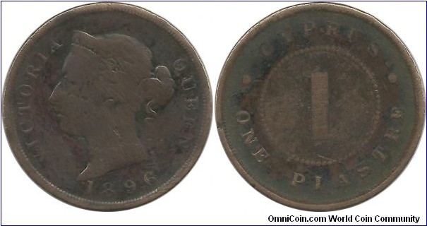 Cyprus-British 1 Piastre 1896