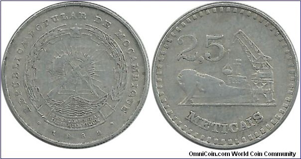 Mocambique 2½ Meticais 1982