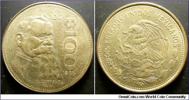 Mexico 1988 100 peso. Weight: 11.65g. 