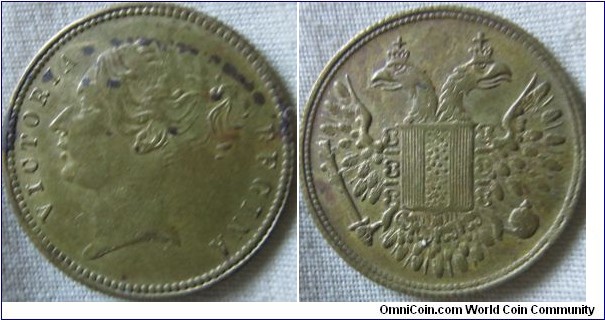 undated spiel marke, (gaming token) showing arms of Austria, minted in Germany