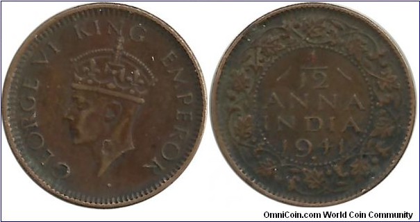 India-British 1/12 Anna 1941(B)