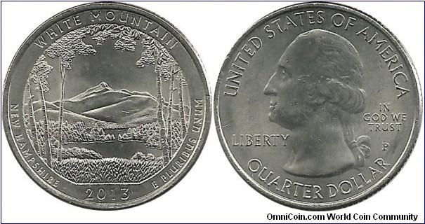 USA Quarter Dollar 2013P-White Mountain