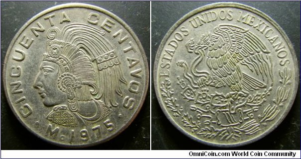 Mexico 1975 50 centavos. Weight: 6.59g. 