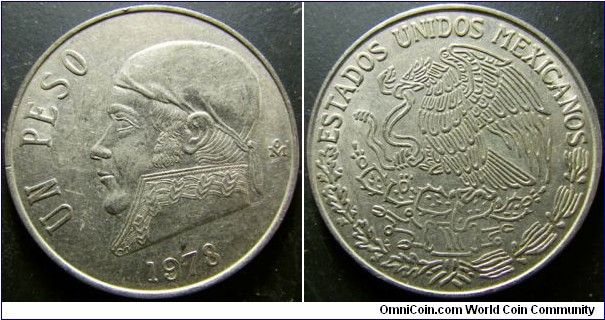 Mexico 1978 1 peso. Weight: 9.01g. 