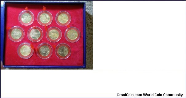 China 2004 mintset. Featuring various of China's world hertiage. Coins are dated from 2002 to 2004. Some coins are poorly packed with fingerprints visible.