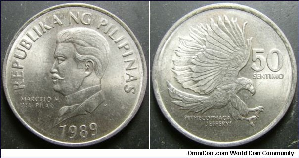 Philippines 1989 50 sentimo. Weight: 6.13g. 