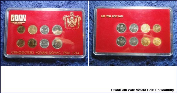 Montenegro 2002 mint set. Featuring restruck coins. 