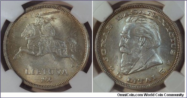 1936 5 Litai NGC 63