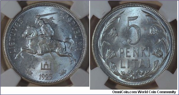 1925 5 Litai NGC 63