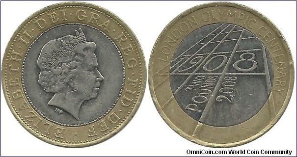 U.Kingdom 2 Pounds 2008 - Centenary of the London Olympic Games of 1908