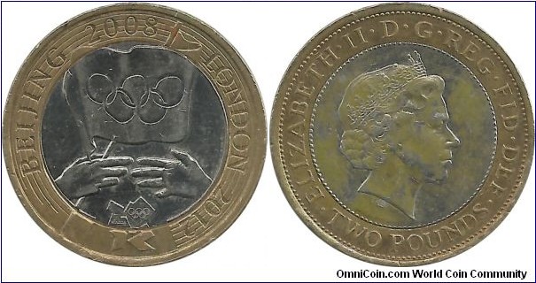 U.Kingdom 2 Pounds 2008 - Olympic Handover Ceremony