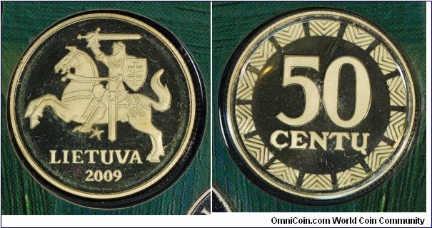 50 centu proof-like from 2009 proof-like mint set