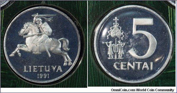 1991 5 centai proof-like from 2009 proof-like mint set