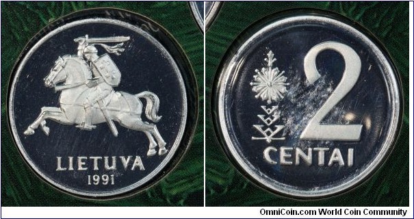 1991 2 centai proof-like from 2009 proof-like mint set